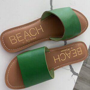 Beach by Matisse Cabana Women's Leather Slide Sandals Green Size 8